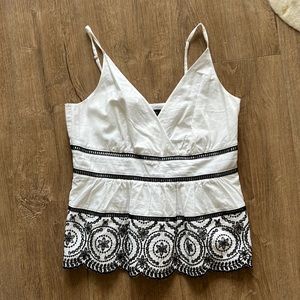 Banana Republic size small petite. White babydoll top with adjustable straps